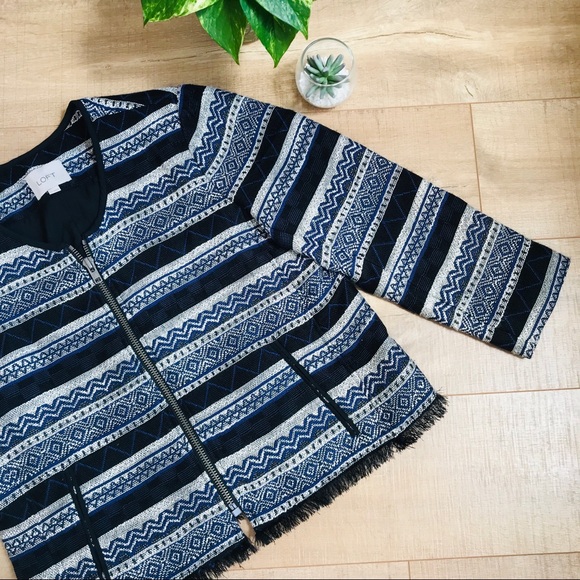 LOFT Woven Fringe Blazer - Picture 1 of 8
